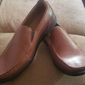 Vionic Tan/Brown Astor Preston Leather Loafers Classic Slip-Ons